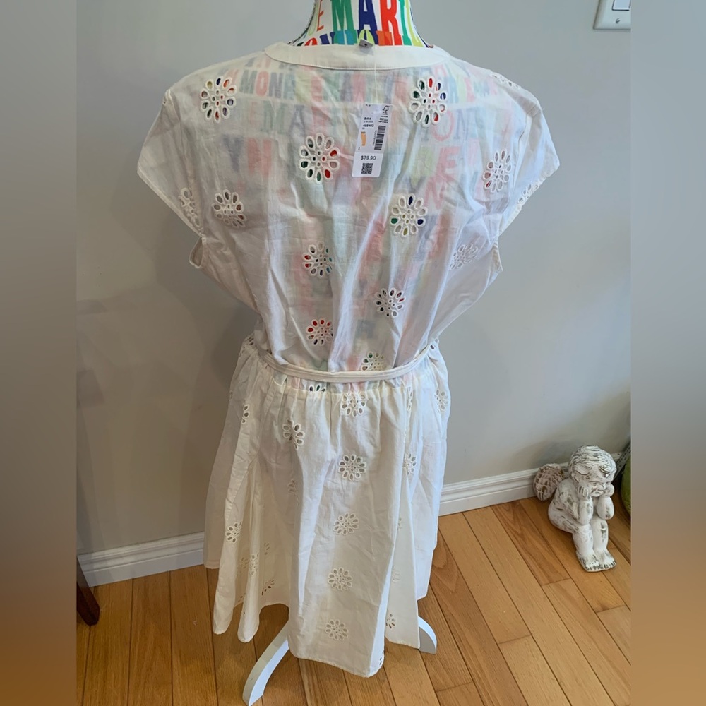 NWT Reitmans Cream Floral Eyelet Dress 100% Cotton - Picture 4 of 13